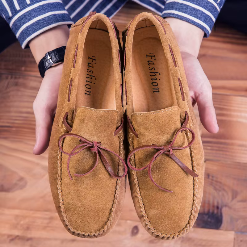Mocassins en daim et cuir pour hommes