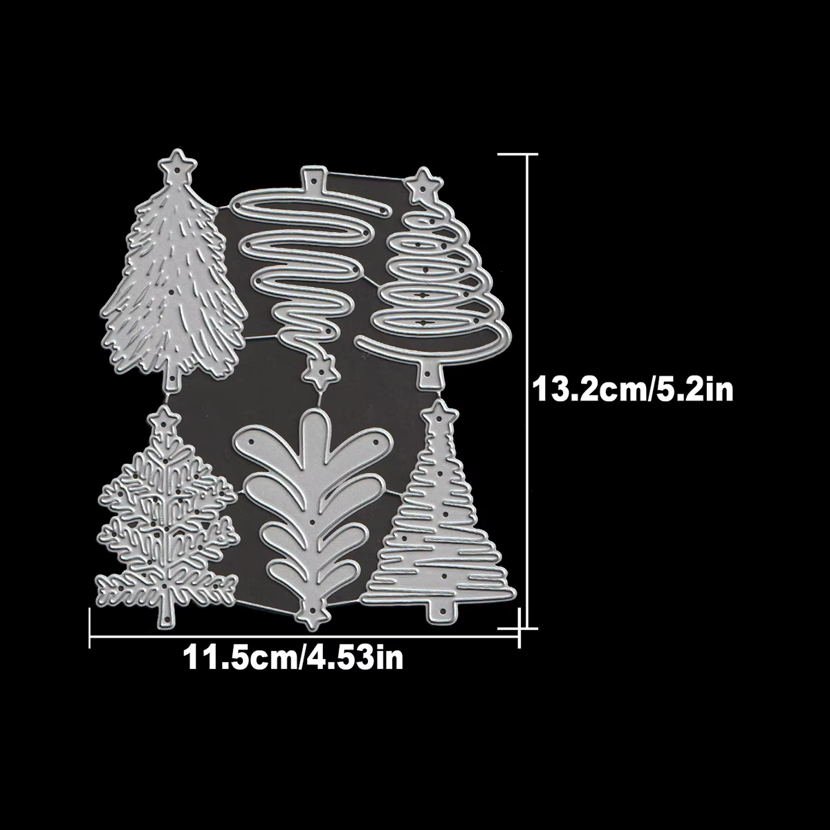 Original beaux 6 Styles d'arbres de noël avec étoiles matrices de découpe en métal Scrapbooking gaufrage décoratif