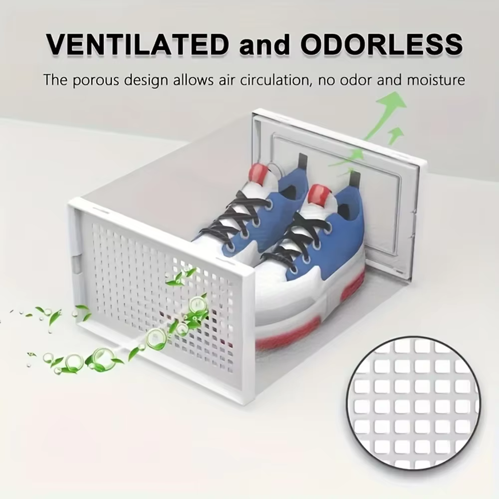 Boîtes à chaussures transparentes empilables