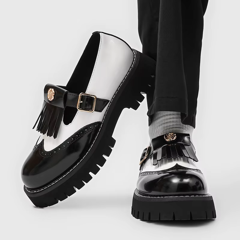 Chaussures Derby classiques à semelles épaisses pour hommes