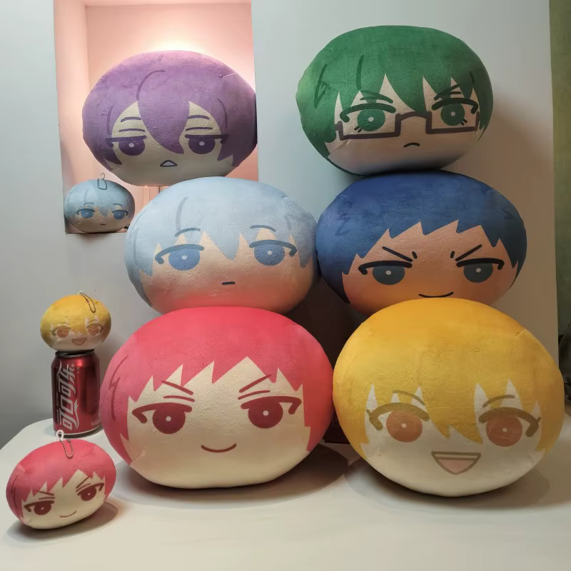 Mascotte de basket-ball Kuroko Omanjuu Niginigi, pendentif et coussin en peluche rond et mignon, Tetsuya Kagami Kise Midorima Aomine Akashi
