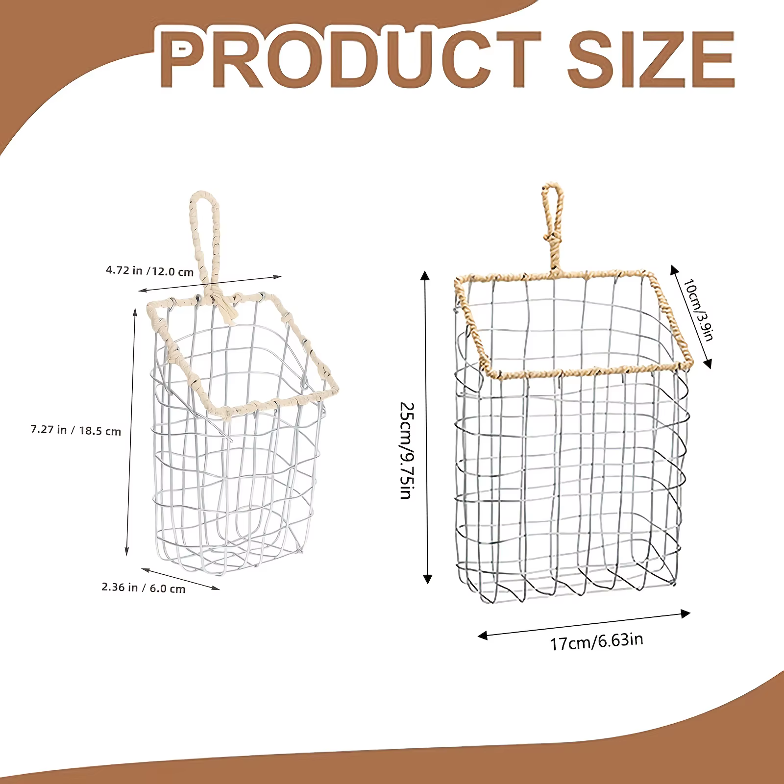 Panier de rangement suspendu en fil tressé de style japonais pour chambre à coucher, étagère murale en fer pour salon, panier de rangement pour ustensiles de cuisine
