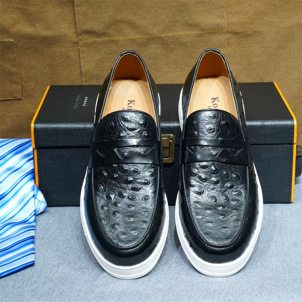 Chaussures décontractées en cuir véritable pour hommes
