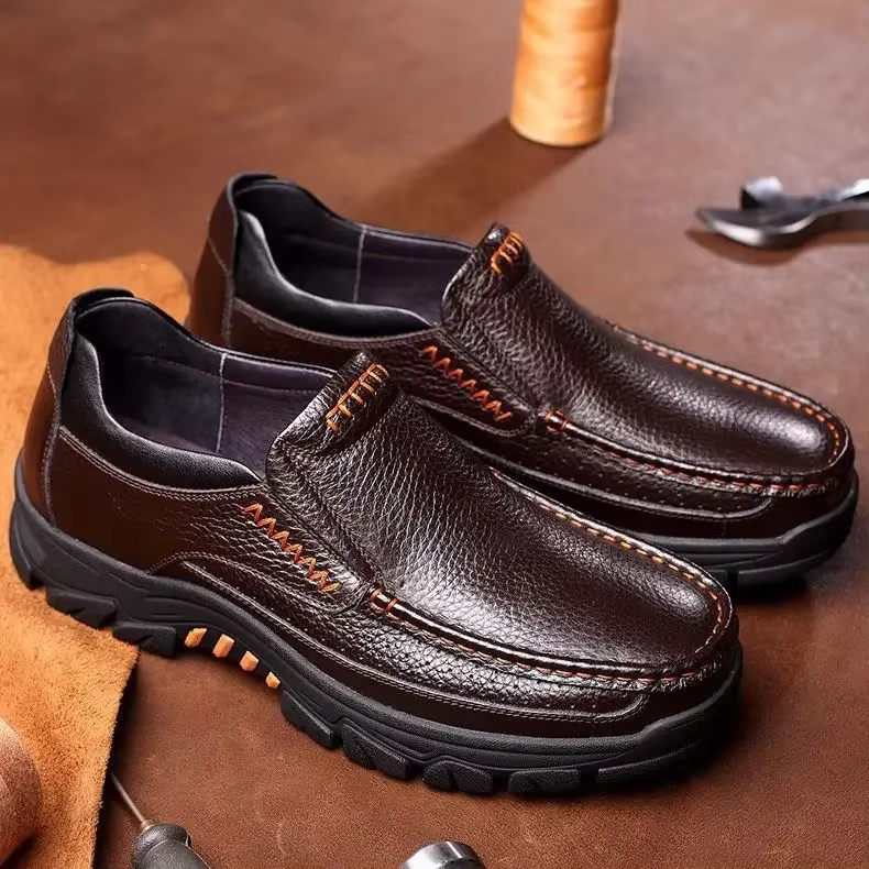 Chaussures d'affaires décontractées en cuir pour hommes