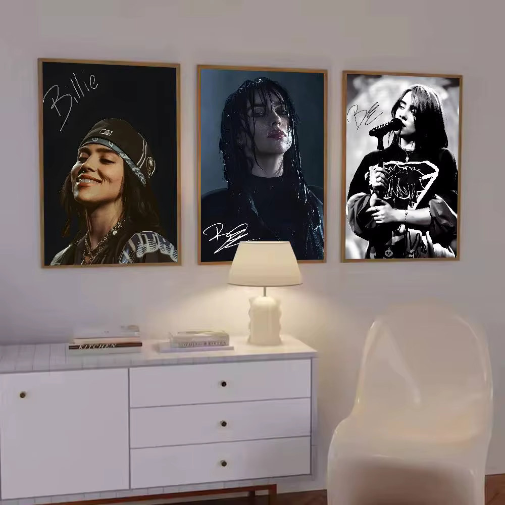B-Billies E-Eilish affiche murale pour salon chambre mur bureau décoration murale cadeau pour amis sans cadre