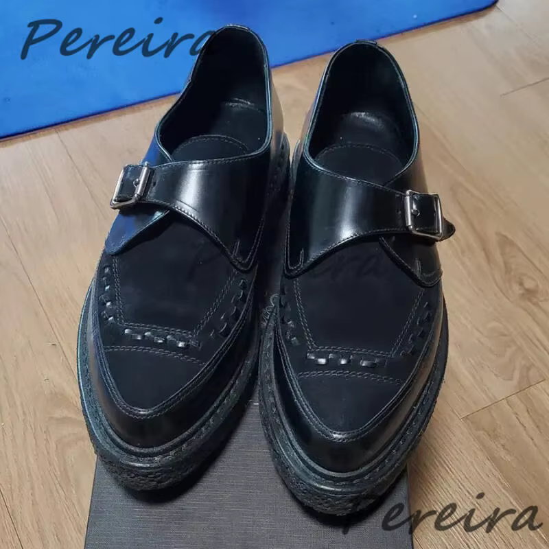 Chaussures Derby en cuir rouge brillant à lacets