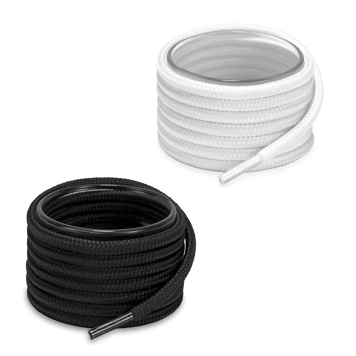Lacets ronds noirs unis pour baskets