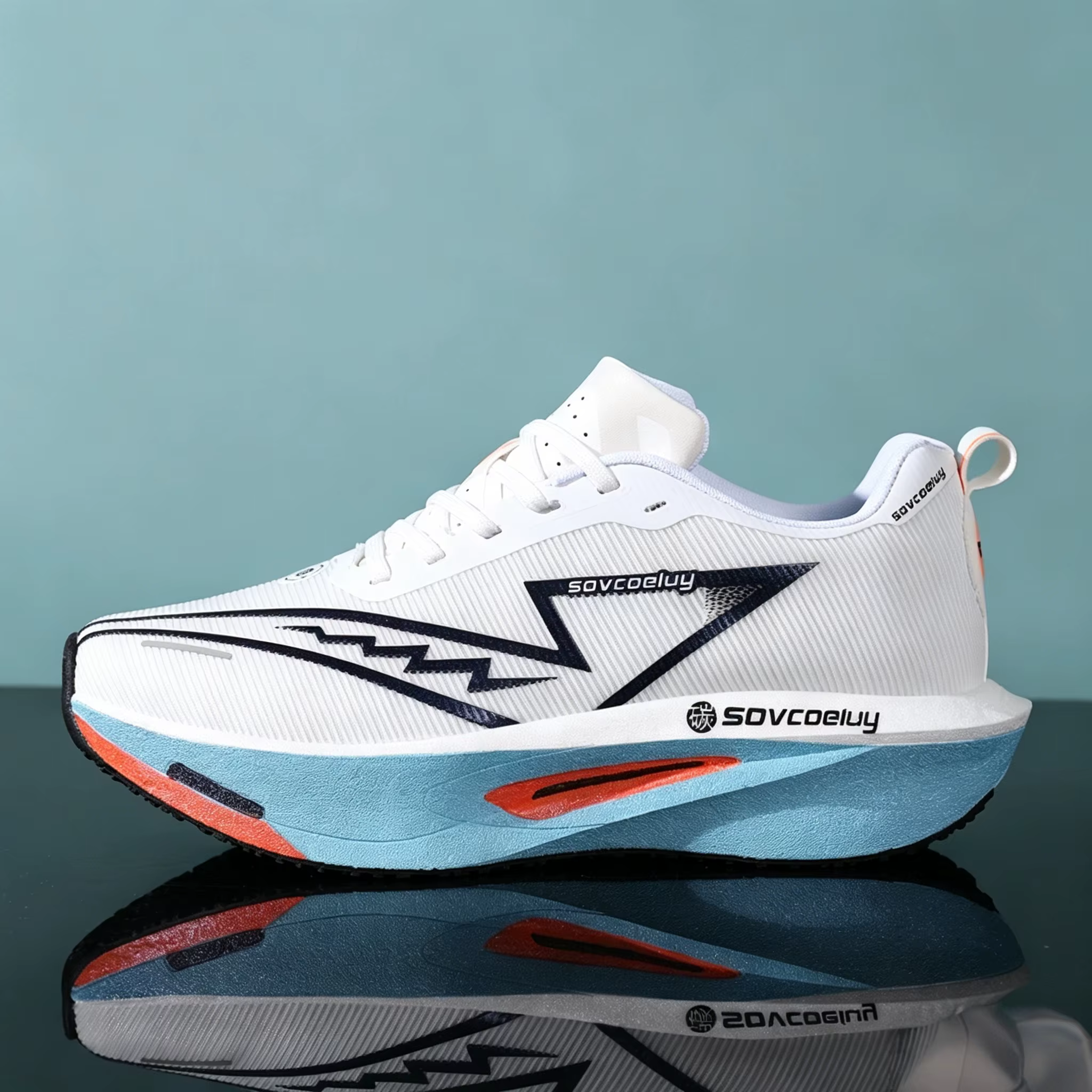 Chaussures de course pour hommes avec technologie de plaque en carbone et semelles antidérapantes en TPR, chaussures d'entraînement professionnelles pour marathon, adaptées aux entraînements de fitnes