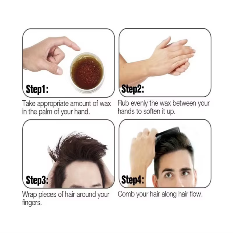 Pommade à cheveux de style vintage pour hommes – Forte tenue toute la journée, look classique brillant et lisse au dos, à base d'eau, non gras