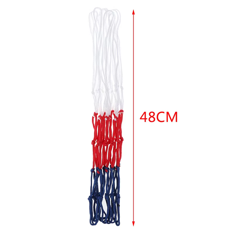 Filet de basket-ball de sports de plein air, fil de nylon standard, cerceau de basket-ball, filet de maille, panneau arrière, boule de jante, 12 boucles