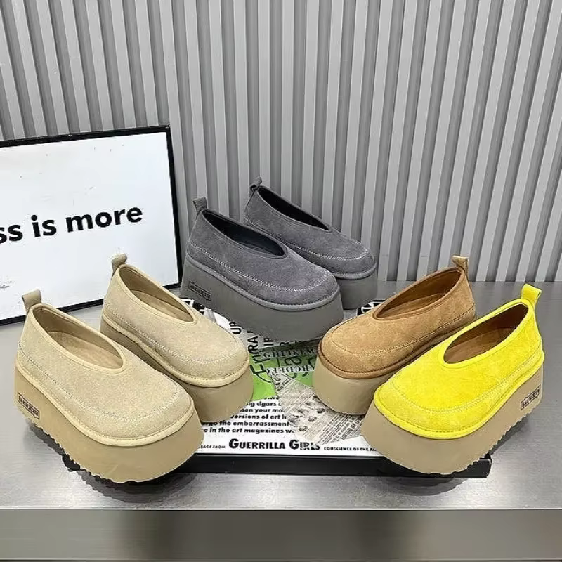 2025 printemps nouvelles chaussures pour femmes mode rétro à semelles épaisses grandes