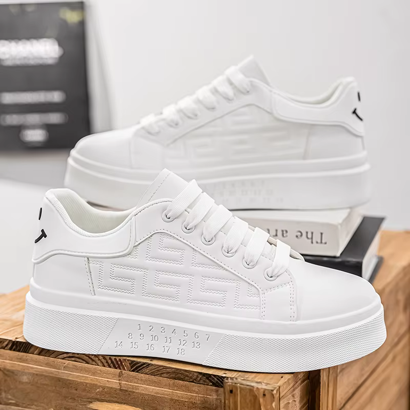 Baskets plateforme respirantes pour hommes – Collection été-automne 2026 – Chaussures de sport décontractées blanches confortables à lacets