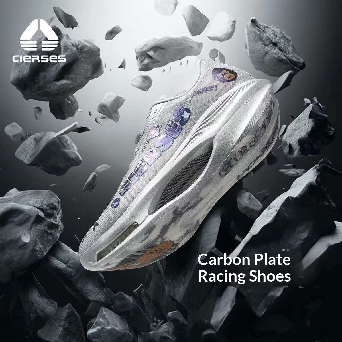 Chaussures de course à coussin d'air CIERSES avec plaque en carbone pour une forte absorption des chocs et une stabilité