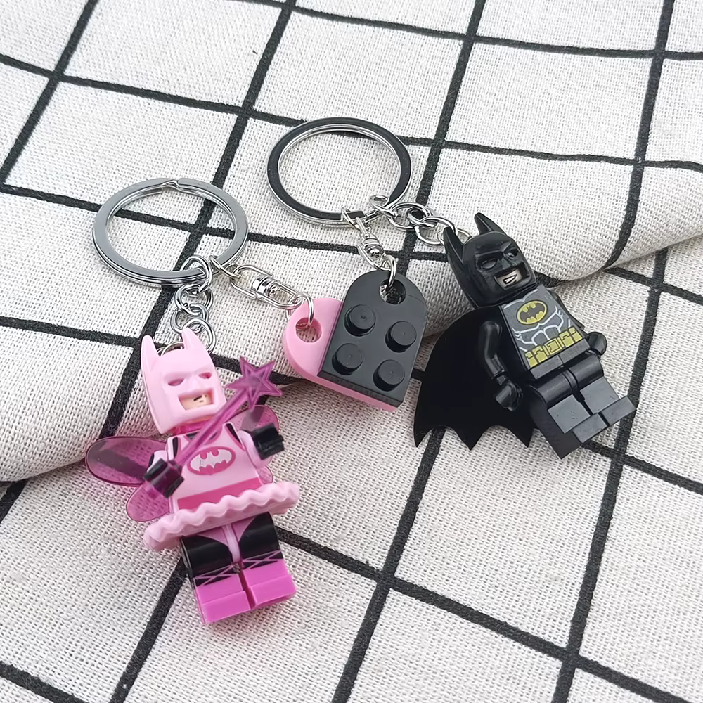 Porte-clés de Couple chauve-souris 3D fait à la main, 2 pièces, pendentif de figurine féerique, porte-clés de téléphone, accessoire de sac à dos, cadeaux pour lui, bijoux Y2K