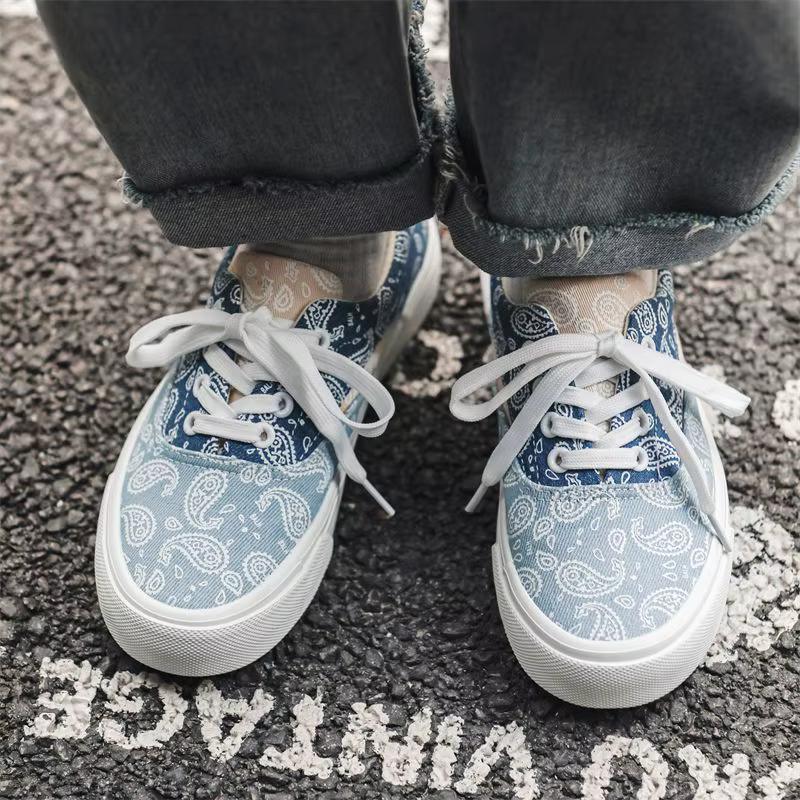 Filles bleu fleur toile baskets femme décontracté à lacets Tenis école étudiant