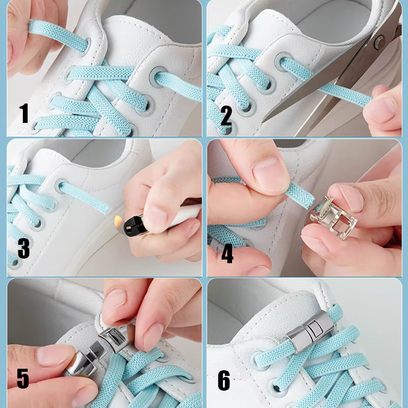 Lacets de Chaussures artificiel astiques Croisés pour Enfants et Adultes