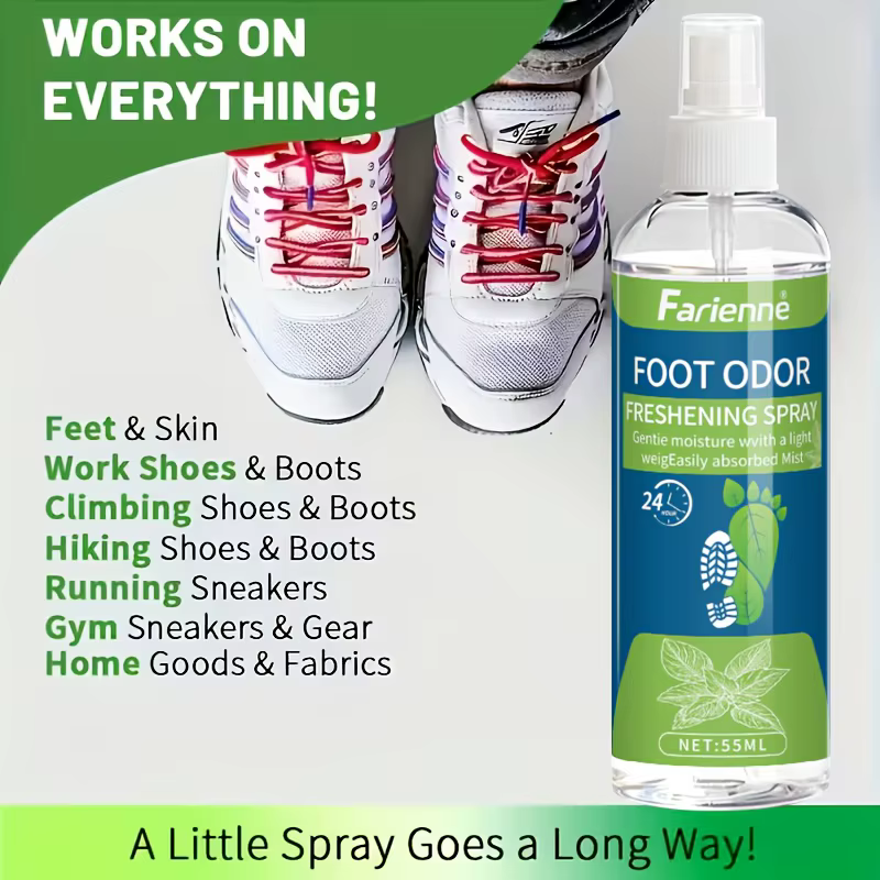 Spray Désodorisant pour Chaussures 55ml Parfum Citron Anti-Odeur Pieds