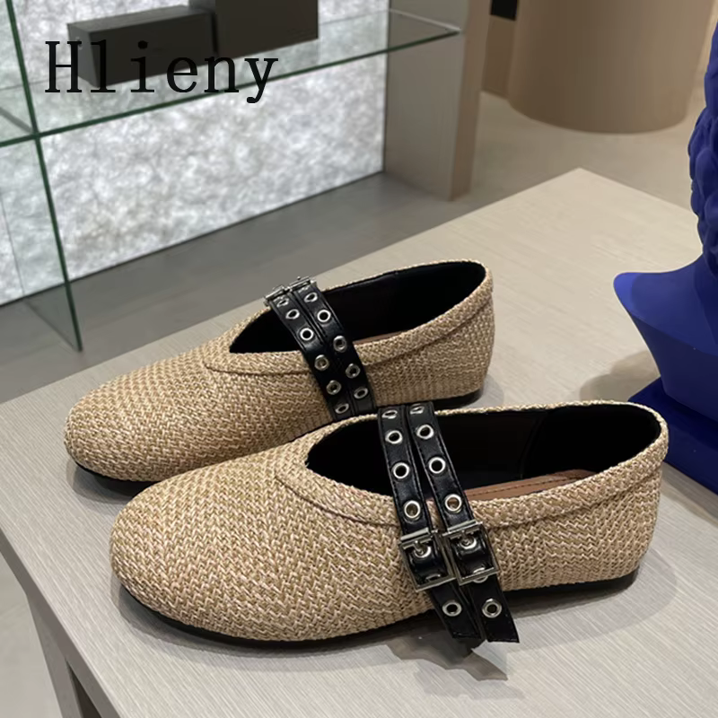 Liyke mode chaussures de pêcheur tissage boucle plat rétro Espadrilles gladiateur chaussure respirant Mary Jane casual femmes mocassins