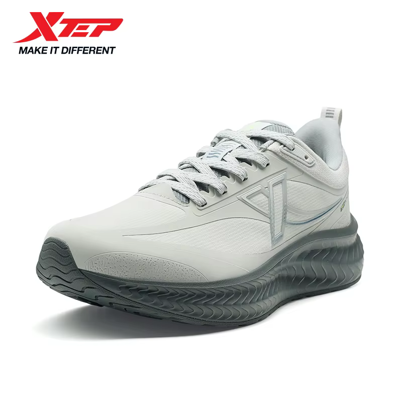 Xtep chaussure de course pour hommes respirant Absorption des chocs confortable résistant à l'usure rebond léger doux baskets 875419110012