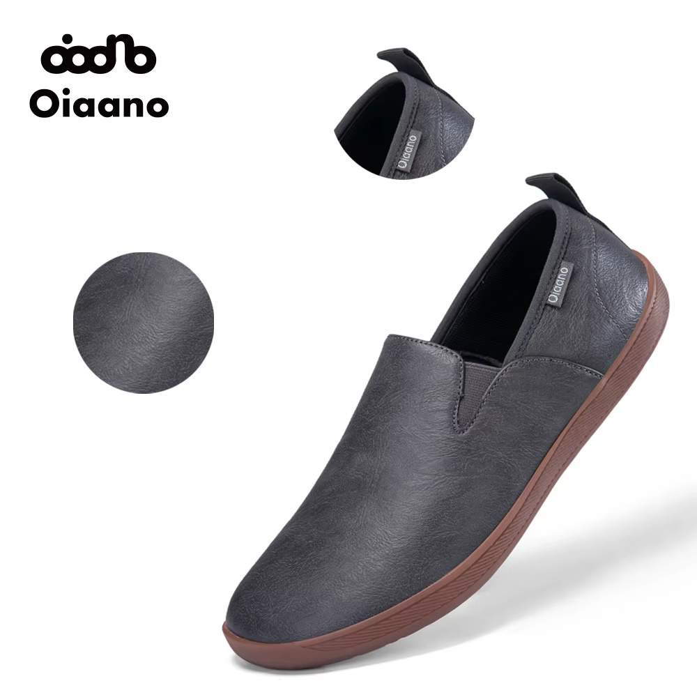 Oiaano bout large hommes chaussures minimalistes baskets confortables en cuir