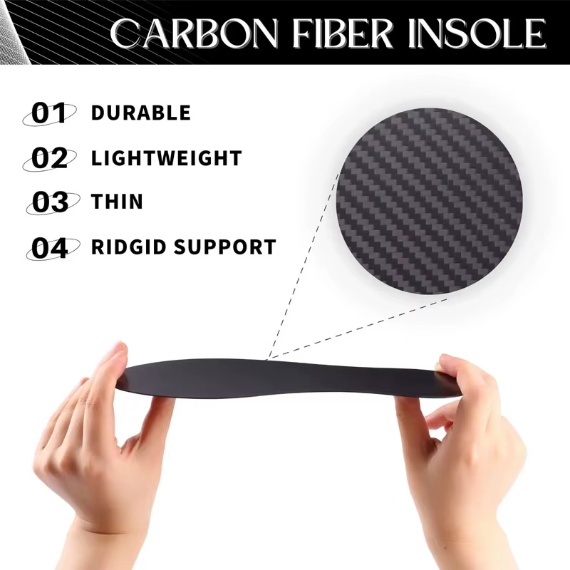 1 paire de semelles intérieures en Fiber de carbone de 1.2mm et semelle intérieure absorbant les chocs, fractures des pieds, Hallux Rigidus et Limitus, insert de chaussure rigide