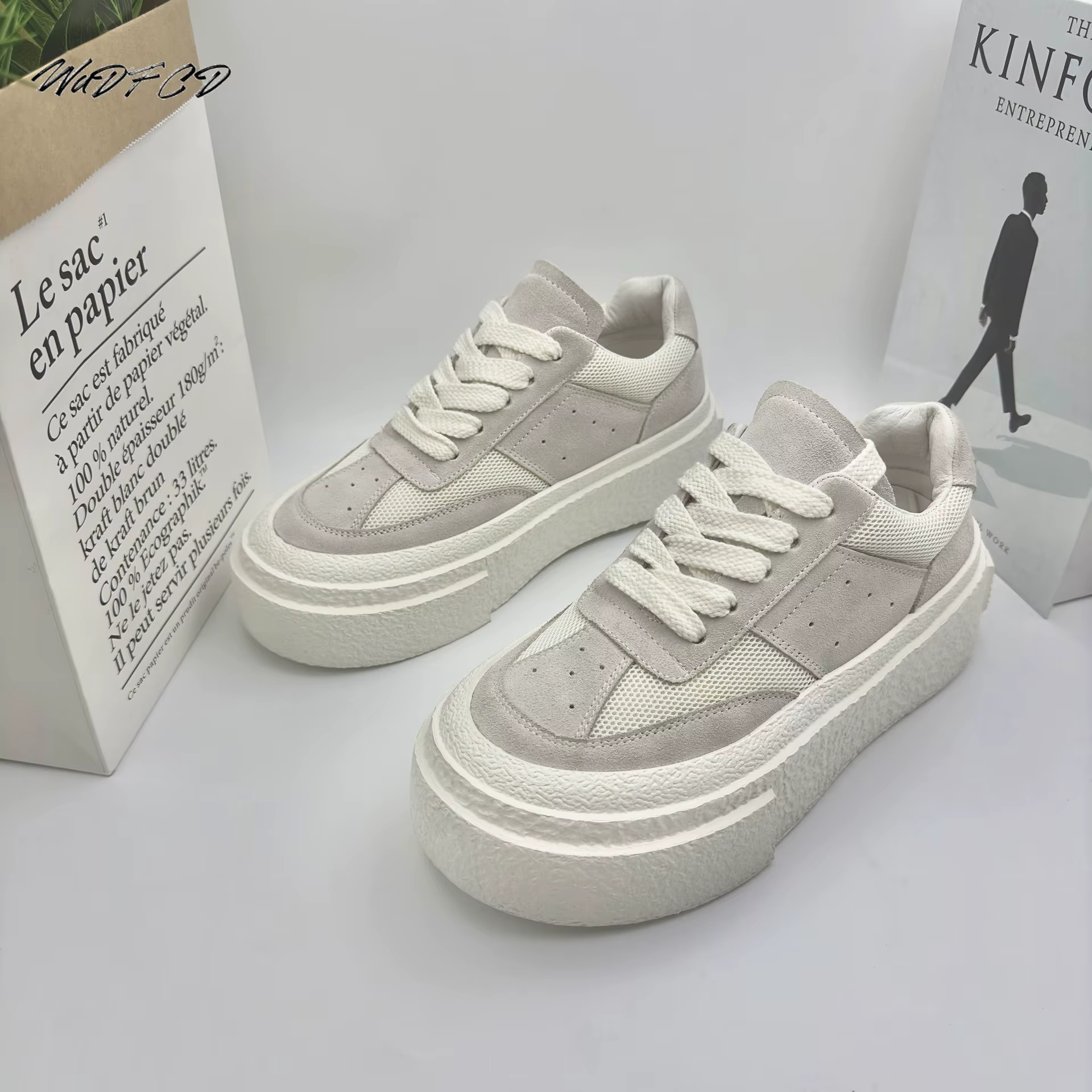 Encounaker-Chaussures de dehors à Plateforme Plate en Cuir NuSO k pour Homme