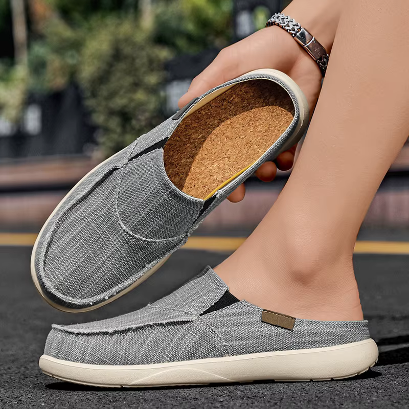 Hommes toile chaussures été 2025 nouveau léger respirant doux sans lacet