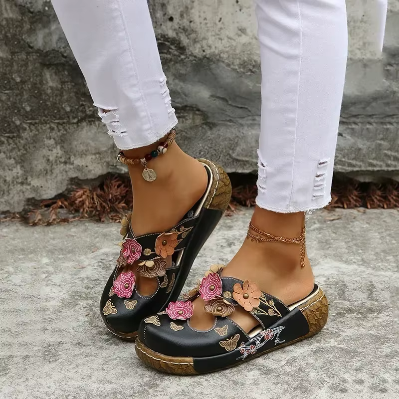 Chaussures mules compensées pour femmes