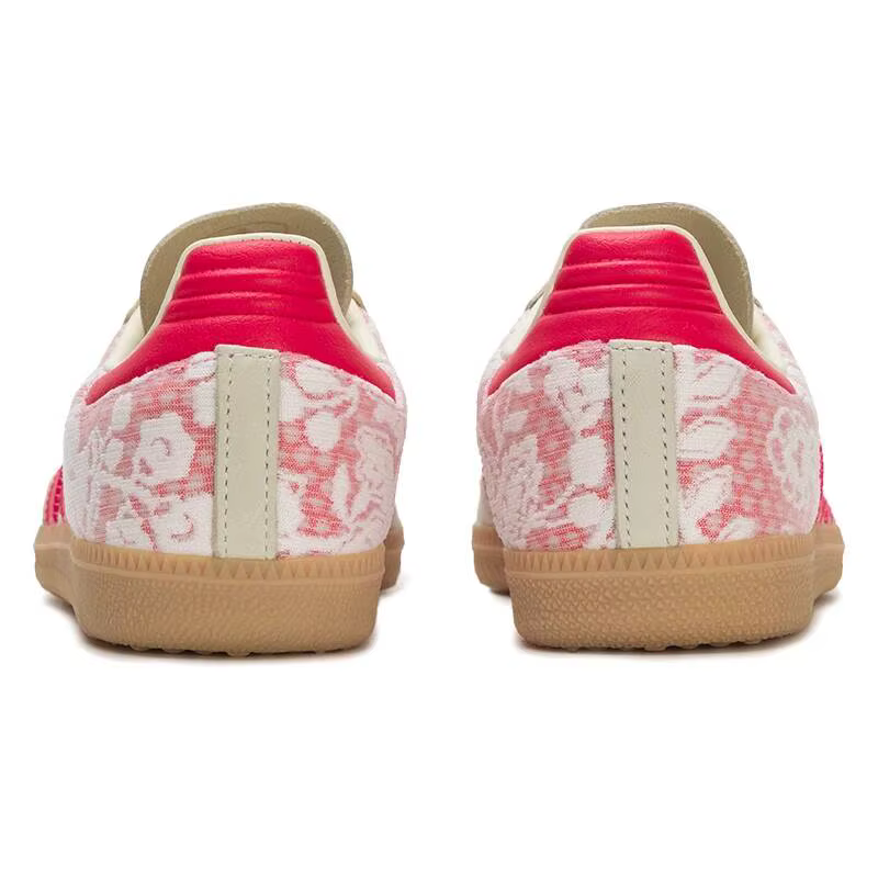 Adidas Trefoil Chaussures de sport vintage en toile à motif floral pour femme, 3 bandes, semelle extérieure en caoutchouc, chaussures décontractées de style urbain JR8841