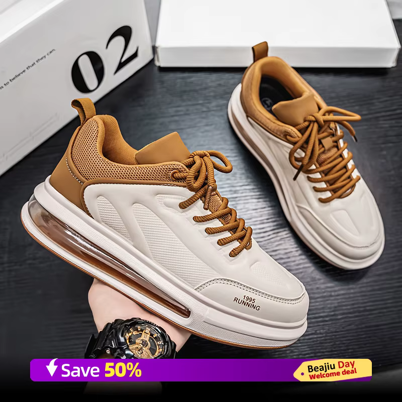 Coussin d'air hommes chaussures de course de sport décontracté respirant léger femmes confortable athlétique antidérapant marche baskets ﻿