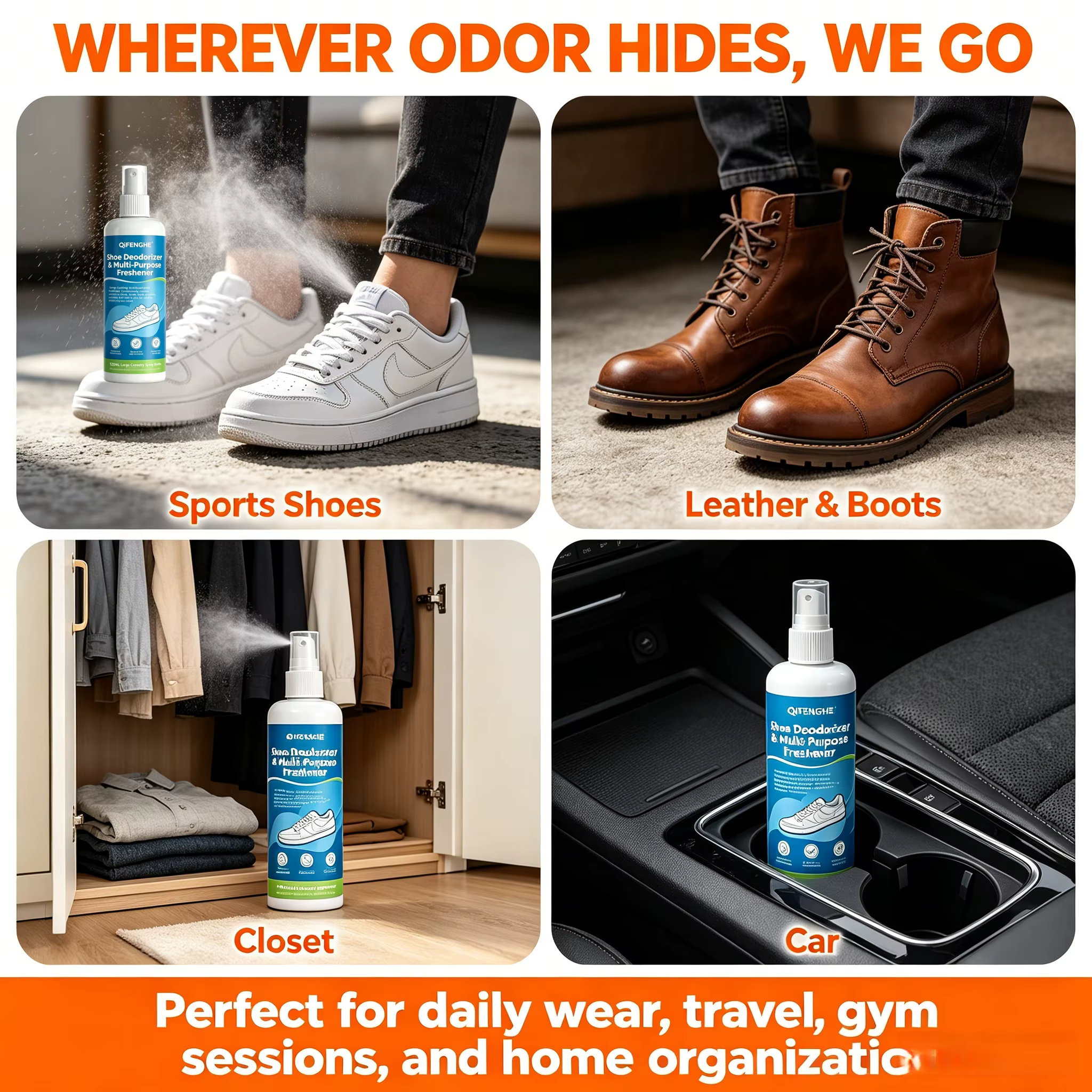 Spray désodorisant pour chaussures 120ml