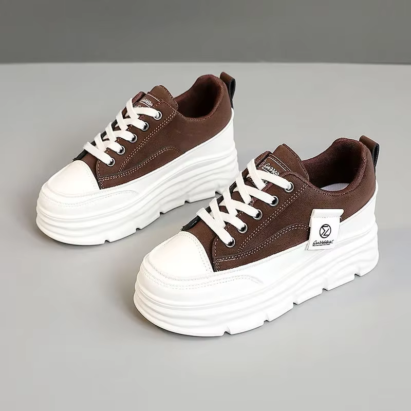 Chaussures Plates à Lacets Épais et Semelle Souple pour Femme