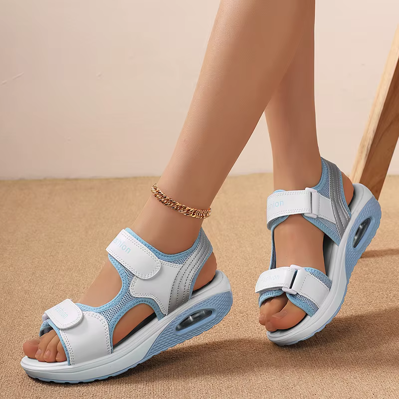 Coussin d'air sandales de sport femmes 2025 été nouveau respirant absorption des chocs mode chaussures de plage vêtements chauds léger décontracté