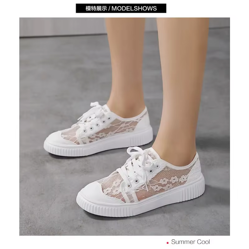 Chaussures de sport décontractées en dentelle pour femme