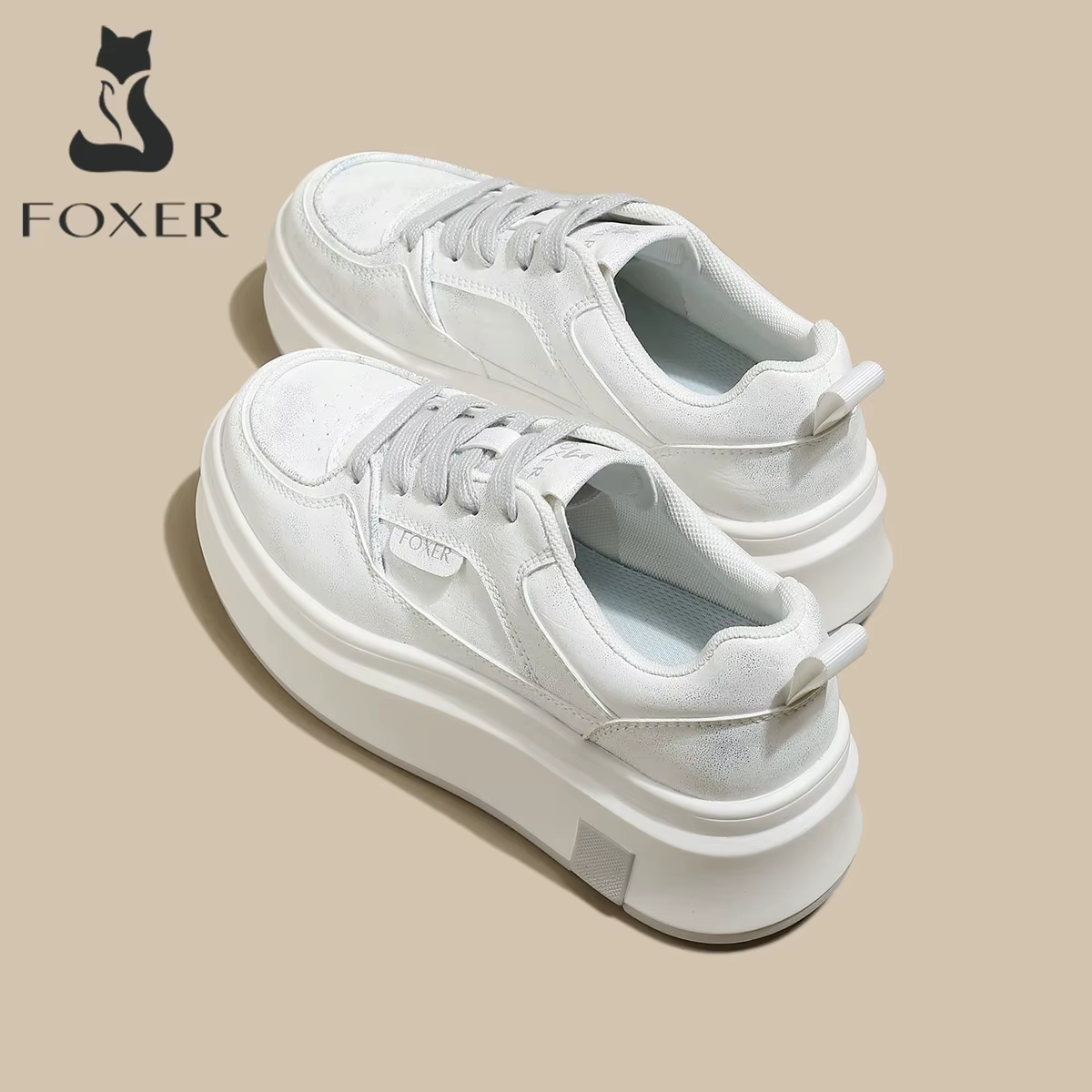 FOXER 2026 Printemps-Été – Baskets compensées pour femme à semelle épaisse