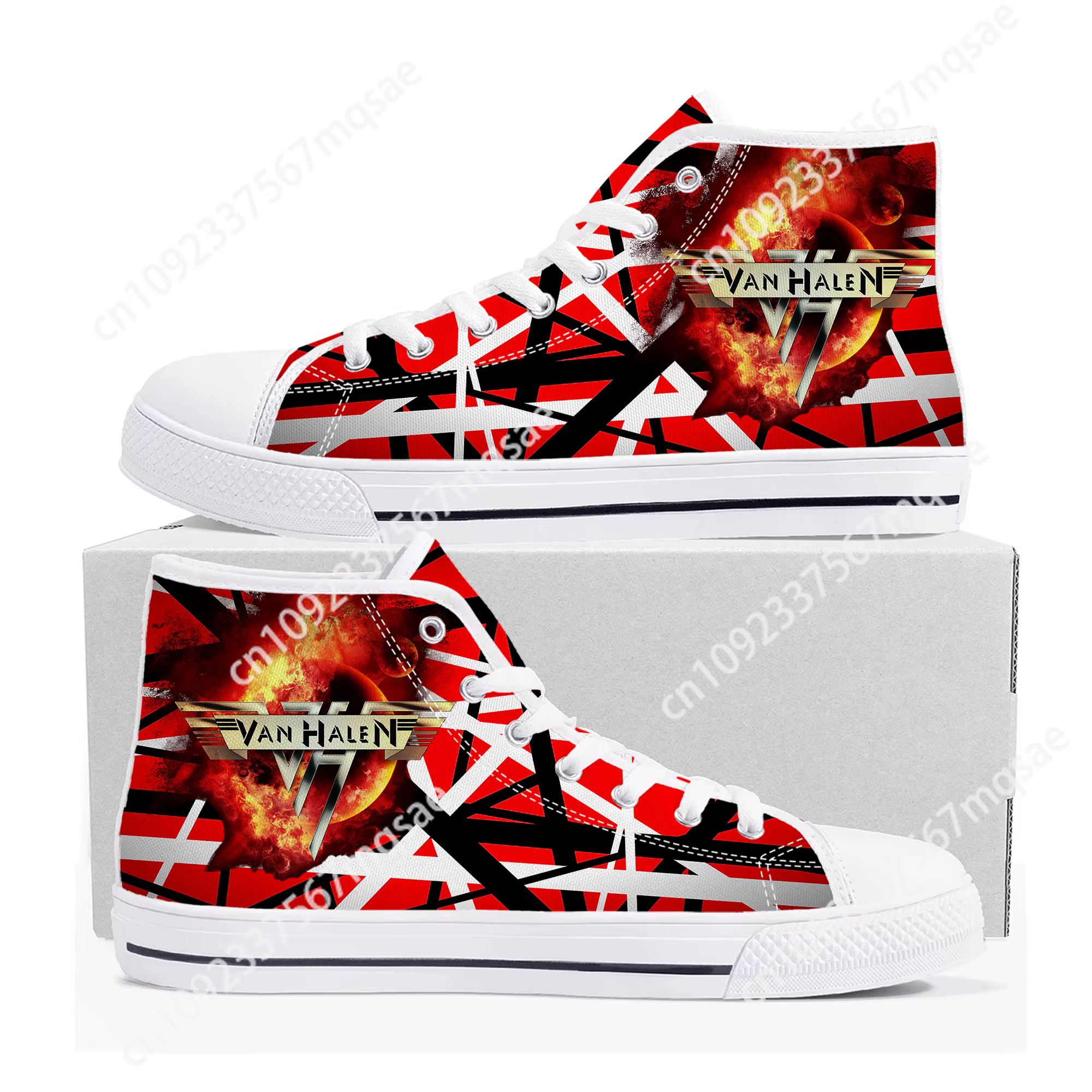 Van Evh 5150 rayures Halen baskets hautes hommes femmes adolescent haute qualité toile Sneaker 1984 décontracté Couple chaussures chaussure personnalisée