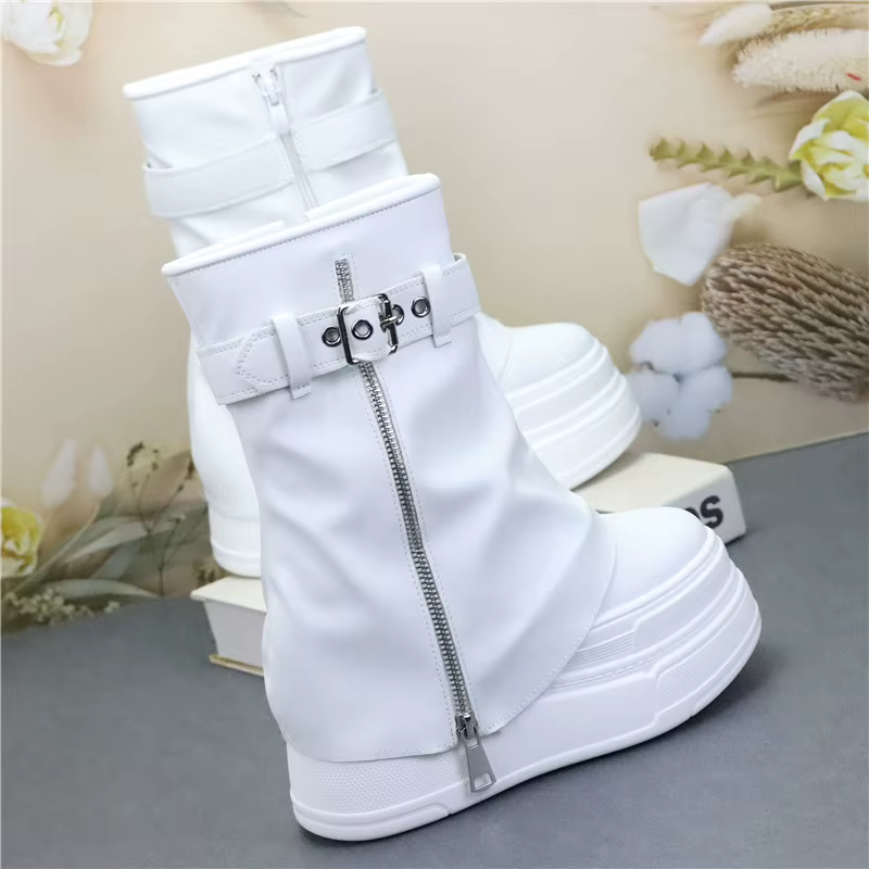 Bottes hautes à talon caché de 12cm pour femmes