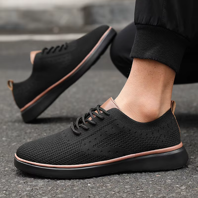 Nouveaux hommes baskets en tricot léger respirant maille chaussures décontractées antidérapant semelle souple mode