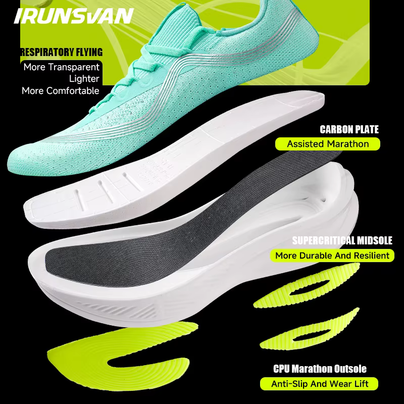 IRUNSVAN hommes plaque de carbone baskets professionnel Marathon course chaussures