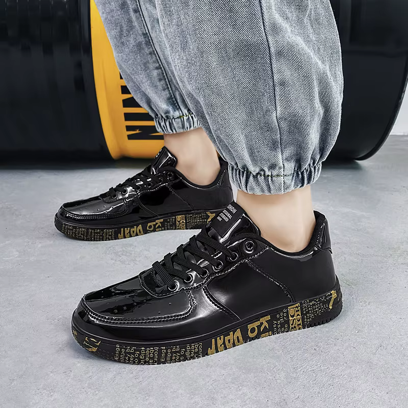 Nouvelles baskets en or Couple chaussures de luxe décontracté paillettes