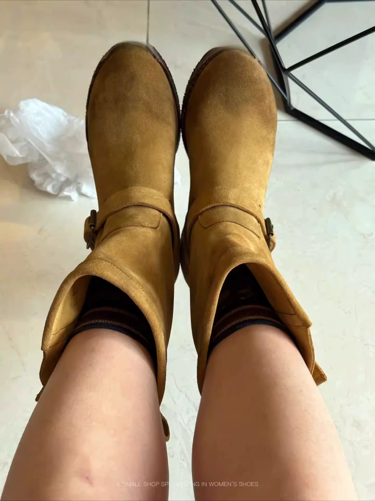 Bottes de travail en daim kaki vintage faites à la main pour hommes et femmes