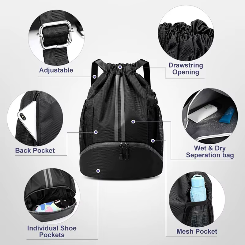 Sac à chaussures de football imperméable avec cordon de serrage