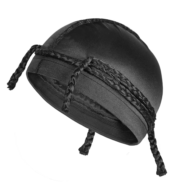 Nouveau bonnet turban hip-hop pour homme, style dreadlocks, couleur unie, polyvalent, tressé, Durag, casquette ethnique