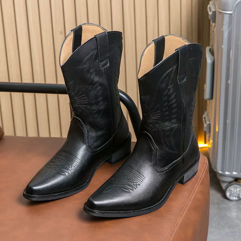 Bottes de travail à bout pointu de style anglais pour hommes