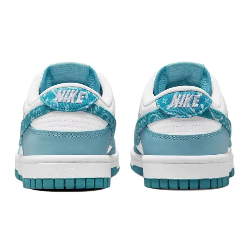 Nike Dunk Low ESS Blue Paisley White Worn