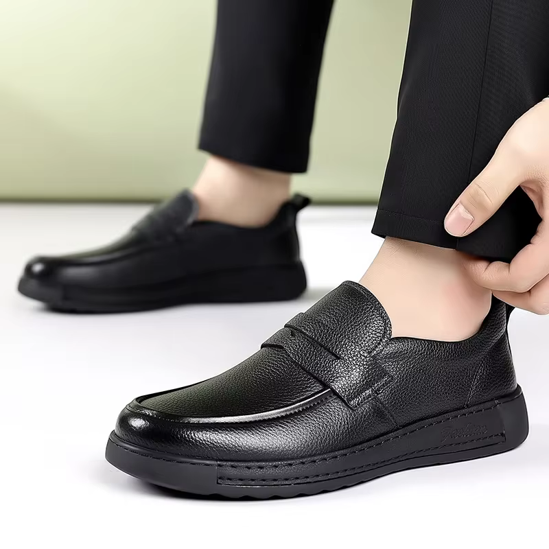 Mocassins en cuir véritable pour hommes