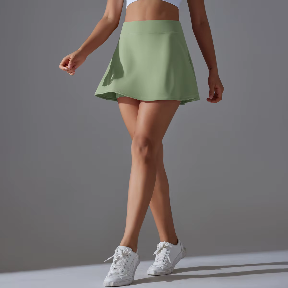 Jupe de Tennis pour femmes, jupe de Sport à volants avec short, faux deux pièces, vêtements de Fitness, taille haute, respirante, danse, Yoga