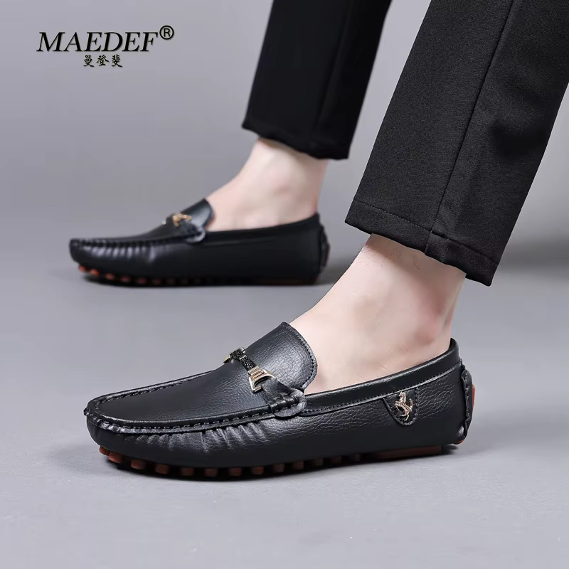 MAEDEF chaussures pour hommes mocassins blancs hommes chaussures décontractées marque hommes mocassins respirant grande taille conduite chaussures de marche pour hommes mocassins