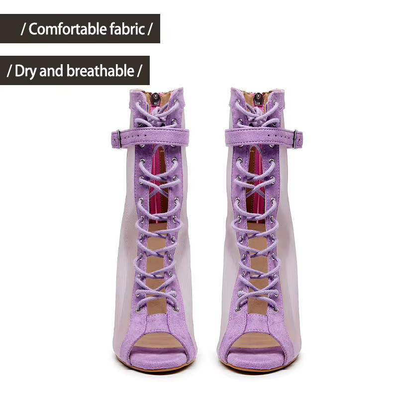 Printemps/été nouvelles chaussures de danse femme violet/noir