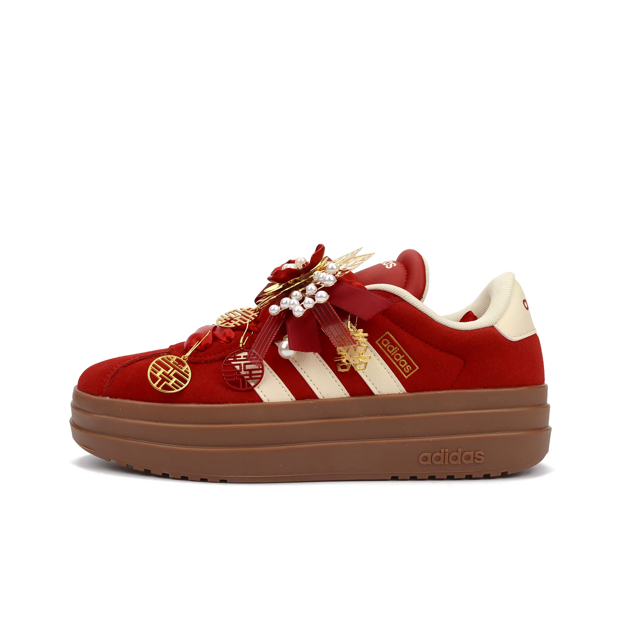 Adidas VL Court Bold Match Made In Heaven Chaussures de skateboard rehaussantes pour femme Rouge
